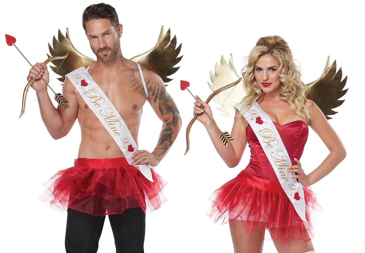 Valentine\u0027s Day Sexy Cupid Costume Kit Men\u0027s or Women\u0027s Wings Tutu Sash OS New